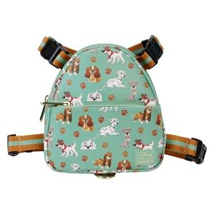Loungefly Disney I Heart Dogs All Over Print Mini Backpack DOG HARNESS